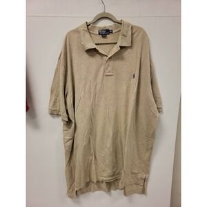 Polo Ralph Lauren Shirt 3XLT Tall Beige Mens Polo Short Sleeve Casual Top 3XL